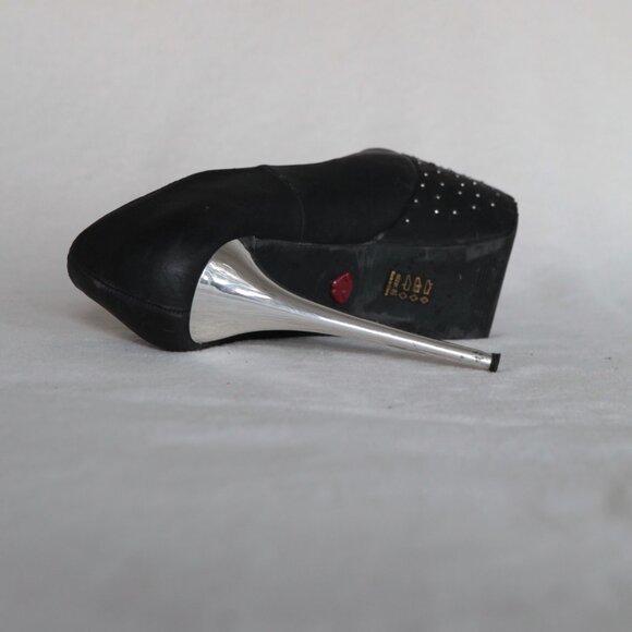 Promise Black Studded Stilettos 6 inch heels EUC - Picture 9 of 10